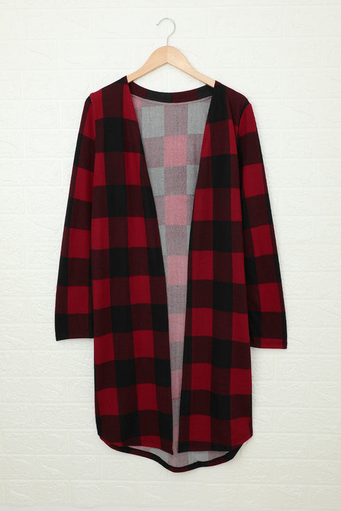 Print Colorblock Long Cardigan